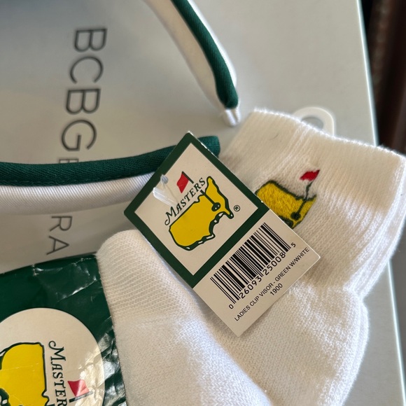 Masters Golf Visor & White Socks with Green and Yellow Accents - Picture 2 of 2